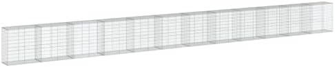 vidaXL Gabion Basket with Cover 472.4"x19.7"x39.4" Galvanized Iron by vidaXL