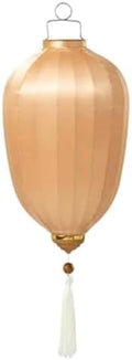 Chinese Lantern with Tassel Oval Silk Lantern Japanese Hanging Lantern Winter Melon-Shaped Lanterns Portable Chinese Paper Lanterns(Champagne,20 Inch) by Unknown