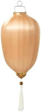 Chinese Lantern with Tassel Oval Silk Lantern Japanese Hanging Lantern Winter Melon-Shaped Lanterns Portable Chinese Paper Lanterns(Champagne,20 Inch) by Unknown