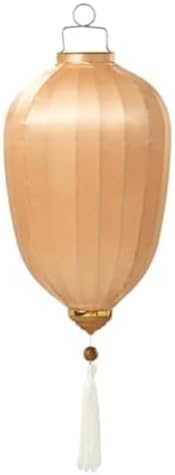 Chinese Lantern with Tassel Oval Silk Lantern Japanese Hanging Lantern Winter Melon-Shaped Lanterns Portable Chinese Paper Lanterns(Champagne,20 Inch) by Unknown