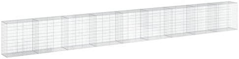 vidaXL Gabion Basket with Cover 354.3"x19.7"x39.4" Galvanized Iron by vidaXL