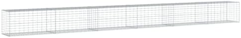 vidaXL Gabion Basket with Cover - Galvanized Iron - 236.2" x 19.7" - Image 7