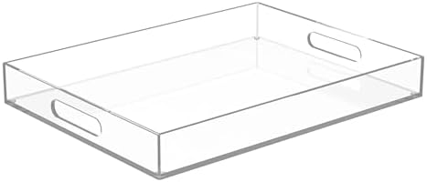 ATZYmolin 16"x12" Large Acrylic Serving Tray, Vanity Platter, Clear by ATZYmolin