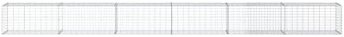 vidaXL Gabion Basket with Cover - Galvanized Iron - 236.2" x 19.7" - Image 5