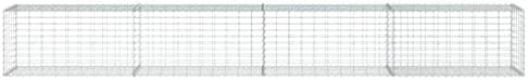 vidaXL Gabion Basket with Cover 157.5"x19.7"x19.7" Galvanized Iron - Image 5