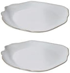 Serene Spaces Living Set of 2 Medium Free-Form Edge Glazed Ceramic Plate- Dinnerware for Vintage Weddings, Events, Measures 9" Long, 8" Wide and 1" Tall by SereneSpacesLiving