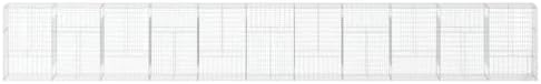vidaXL Gabion Basket with Cover 433.1"x19.7"x59.1" Galvanized Iron - Image 5