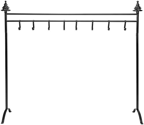 Red Co. 37.5” Christmas Tree Metal Freestanding Stocking Holder Stand Rack with 8 Hooks, Black - Image 2