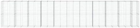 vidaXL Gabion Basket with Cover 413.4"x39.4"x78.7" Galvanized Iron - Image 5