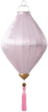 EYPKPL Chinese Lantern Oval Silk Lantern Traditional Oriental Hanging Lantern with Tassel Vietnamese Lantern Chinese Festive Satin Lantern(Light Pink,18 Inch) by EYPKPL