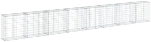 vidaXL Galvanized Iron Gabion Basket 315"x19.7"x39.4" - Utility Cage for Landscaping, Retaining Walls, Outdoor Decor - Image 7