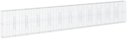vidaXL Gabion Basket with Cover 472.4"x19.7"x78.7" Galvanized Iron by vidaXL