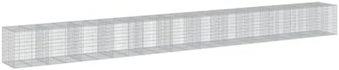 vidaXL Gabion Basket with Cover 452.8"x39.4"x39.4" Galvanized Iron by vidaXL
