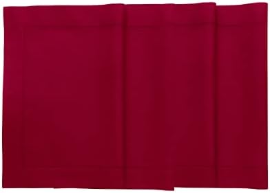 Solino Home Cotton Linen Placemats Red Soft Woven, 14 x 19 in, Set of 4 by SolinoHome