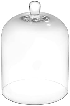 10" Tall Large Handmade Sturdy Glass Cloche, Dia 7.3" H 10.6", For Terrarium, Plants, Trinkets, Cakes, Figurines, LED Light String, Candle. Cloche Glass Dome, Bell Jar Display Case (1, 7.5 * 10.6") by Unknown