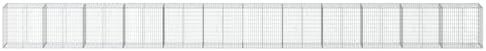 vidaXL Gabion Basket with Cover 472.4"x19.7"x39.4" Galvanized Iron - Image 5