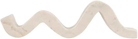 Bloomingville Marble Wave Double Taper Candle Holder, White - Image 6