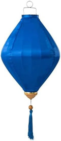 EYPKPL Chinese Lantern Oval Silk Lantern Traditional Oriental Hanging Lantern with Tassel Vietnamese Lantern Chinese Festive Satin Lantern(Dark Blue,20 Inch) by EYPKPL