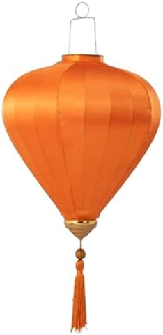 EYPKPL Cloth Lantern with Tassel Oval Silk Lantern Chinese New Year Lantern Japanese Vietnam Hanging Lantern Solid Color Chinese Lanterns(Orange,12 Inch) by EYPKPL