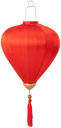 EYPKPL Cloth Lantern with Tassel Oval Silk Lantern Chinese New Year Lantern Japanese Vietnam Hanging Lantern Solid Color Chinese Lanterns(Rojo,18 Inch) by EYPKPL