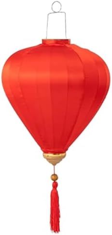 EYPKPL Cloth Lantern with Tassel Oval Silk Lantern Chinese New Year Lantern Japanese Vietnam Hanging Lantern Solid Color Chinese Lanterns(Rojo,18 Inch) by EYPKPL