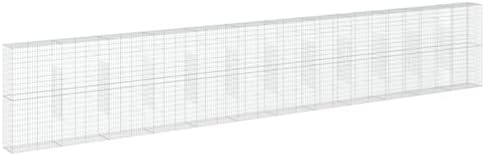 vidaXL Gabion Basket with Cover 472.4"x19.7"x78.7" Galvanized Iron - Image 7