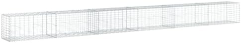 vidaXL Gabion Basket with Cover - Galvanized Iron - 236.2" x 19.7" by vidaXL