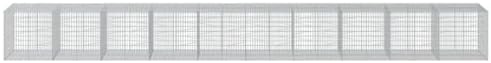 vidaXL Gabion Basket with Cover 393.7"x39.4"x39.4" Galvanized Iron - Image 5