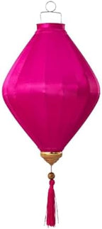 EYPKPL Chinese Lantern Oval Silk Lantern Traditional Oriental Hanging Lantern with Tassel Vietnamese Lantern Chinese Festive Satin Lantern(Rose Red,18 Inch) by EYPKPL