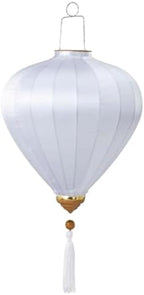 EYPKPL Cloth Lantern with Tassel Oval Silk Lantern Chinese New Year Lantern Japanese Vietnam Hanging Lantern Solid Color Chinese Lanterns(White,16 Inch) by EYPKPL
