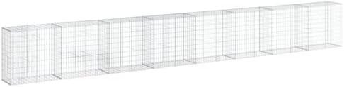 vidaXL Gabion Basket with Cover 315"x19.7"x39.4" Galvanized Iron by vidaXL