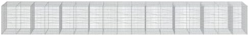 vidaXL Gabion Basket with Cover 374"x39.4"x39.4" Galvanized Iron - Image 5