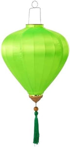 EYPKPL Cloth Lantern with Tassel Oval Silk Lantern Chinese New Year Lantern Japanese Vietnam Hanging Lantern Solid Color Chinese Lanterns(Bright Green,12 Inch) by EYPKPL