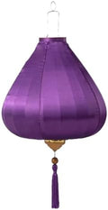 EYPKPL Oval Chinese Lantern Solid Color Silk Lantern Japanese Hanging Lantern Traditional Oriental Lantern with Tassel Vietnamese Lantern Lamp(Dark Purple,14 Inch) by EYPKPL