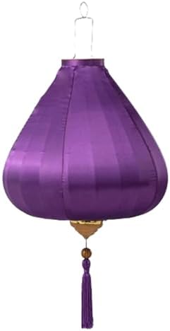 EYPKPL Oval Chinese Lantern Solid Color Silk Lantern Japanese Hanging Lantern Traditional Oriental Lantern with Tassel Vietnamese Lantern Lamp(Dark Purple,14 Inch) by EYPKPL