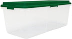 Christmas 113 Quart Storage Bins with Lids, Clear Plastic Latched Storage Container with Red Hi-Rise Lid (Set of 4) (Green) - Image 3