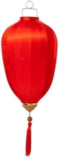 Chinese Lantern with Tassel Oval Silk Lantern Japanese Hanging Lantern Winter Melon-Shaped Lanterns Portable Chinese Paper Lanterns(Rojo,18 Inch) by Unknown