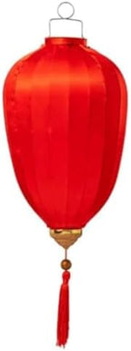 Chinese Lantern with Tassel Oval Silk Lantern Japanese Hanging Lantern Winter Melon-Shaped Lanterns Portable Chinese Paper Lanterns(Rojo,18 Inch) by Unknown