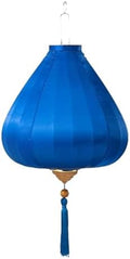 EYPKPL Oval Chinese Lantern Solid Color Silk Lantern Japanese Hanging Lantern Traditional Oriental Lantern with Tassel Vietnamese Lantern Lamp(Dark Blue,16 Inch) by EYPKPL