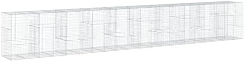 vidaXL Gabion Basket with Cover 393.7"x39.4"x59.1" Galvanized Iron by vidaXL