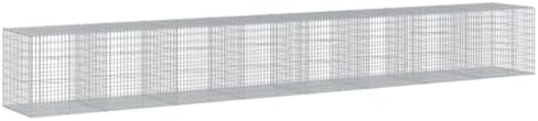vidaXL Gabion Basket with Cover 315"x39.4"x39.4" Galvanized Iron - Image 7