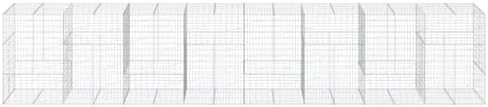 vidaXL Gabion Basket with Cover 315"x39.4"x59.1" Galvanized Iron - Image 5