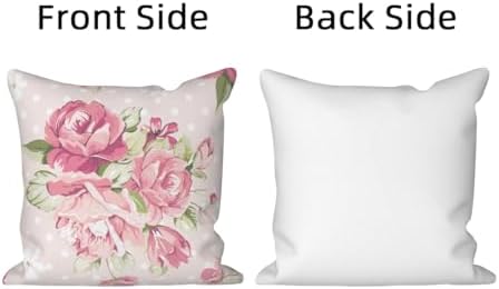Pink Flower Throw Pillow Covers 24"x24" Set of 4, Romantic Spring Blooming Red Roses Floral Cushion Cases for Couch Chair Sofa Bed Living Room Garden Car Indoor Outdoor Home Decorative - Image 7