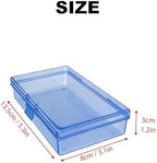 LJY 12 Blue Rectangular Plastic Boxes, 5.3 x 3.1 x 1.2 in for Coins - Image 2
