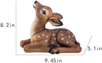 Deer Garden Statue, Outdoor Decorative Sculpture Brown with White Spots, 8.2 x 9.45 x 5.1 inches Yard Lawn Decor Deep Forest Deer - Image 2