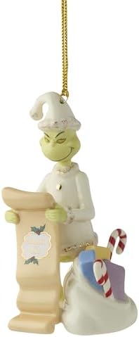 Lenox The Grinch's List Porcelain Christmas Hanging Ornament - Image 2