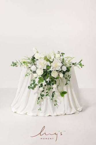 Ling's moment 2 Pack White Sage Floral Garland Wedding Arch Flowers - Image 2