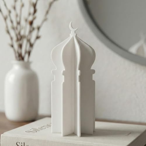 iwa concept Islamic Minaret Table Decor Statue, 3D Acrylic Mosque Sculpture, Modern Minimalist Interlocking Statue for Ramadan, Eid and Muslim Home - Image 2