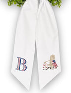 Summer Monogram Wreath Sash: Beach Chair, Patriotic American Flag Door Decor, 4th of July, Lake House (Beach Chair) by Handmade
