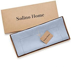 Solino Home 100% Pure Linen Table Runner Sky Blue Hemstitch, 14 x 60 in - Image 6